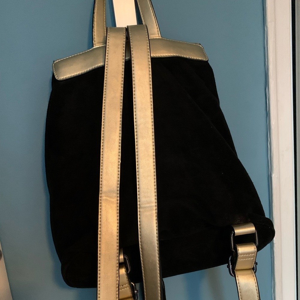Black Suede Backpack - Picture 3 of 4